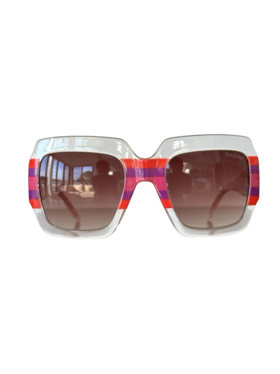 NEW Lilly Pulitzer Square Lens Sunglasses with Case Multi Splashdance One Size main image 5